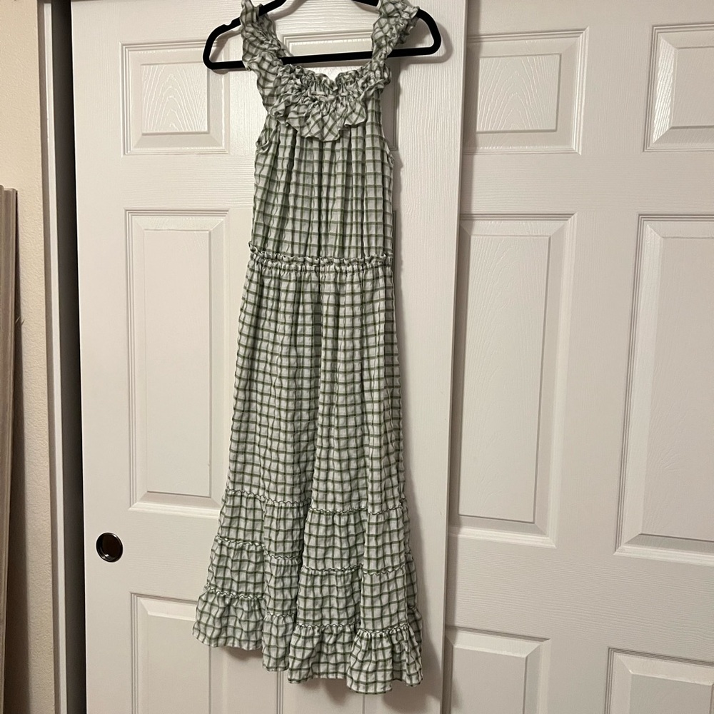 Max Studio Sage Checkered Dress
